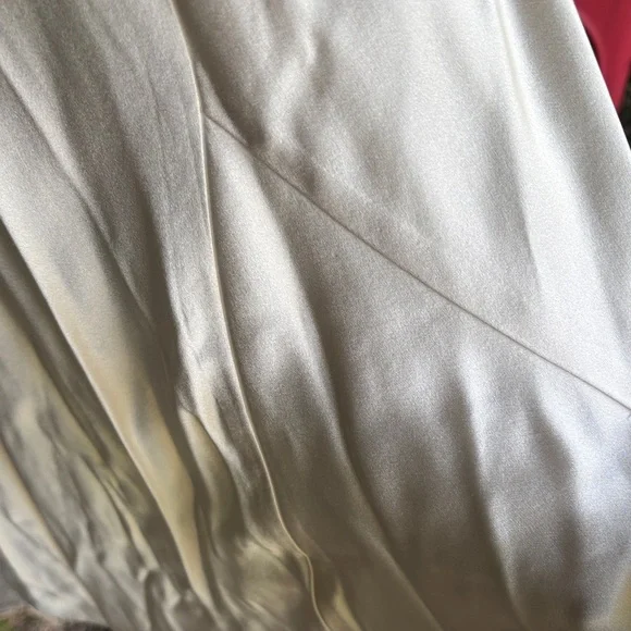 DANNIJO Ivory Satin Slip Dress - Spaghetti Strap Maxi - Picture 10 of 16